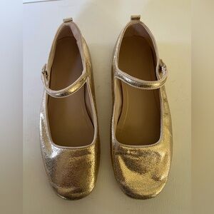Zara Gold Ballet Flats